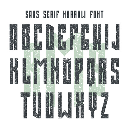大胆なサン serif フォントでレトロなスタイルの - イラスト素材...