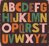 Vector distressed sans serif vintage alphabet.