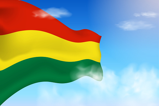 Bolivia flag in the clouds.