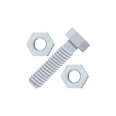 Bolt and nuts in the form of a percent sign. Vector illustration
