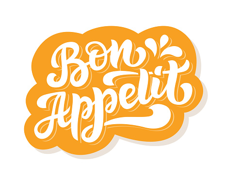 Bon Appetit hand lettering label badge