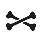 istock Bone icon. Crossed bones black silhouette. 1339264396