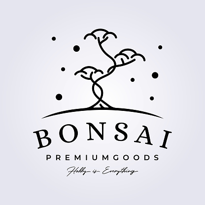 bonsai tree line modern icon bonsai forest garden icon template vector illustration design