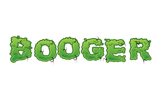 ilustrações, clipart, desenhos animados e ícones de booger green slime letras. letras escorregadias. digito de snvel - espirro de tinta
