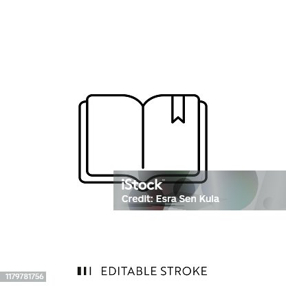 istock Book Icon with Editable Stroke and Pixel Perfect. 1179781756