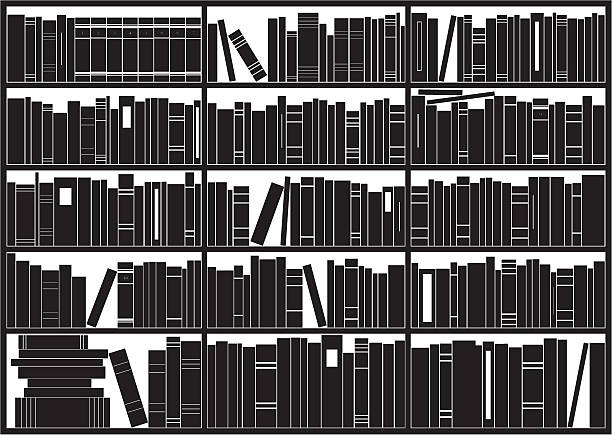Bookshelf vector art illustration