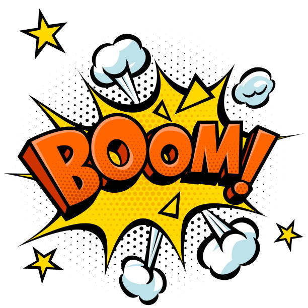 Boom Effect Vector Vector Boom text in comic book style. burst stock illustrations