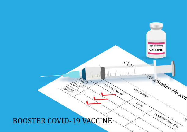 Booster covid-19 vaccination for higher immunity vector art illustration