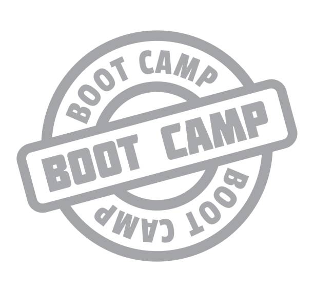 stockillustraties, clipart, cartoons en iconen met boot camp rubberstempel - bootcamp