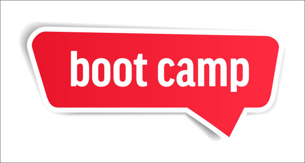 stockillustraties, clipart, cartoons en iconen met boot camp - spraakbel, banner, papier, label sjabloon. vector stock illustratie - bootcamp