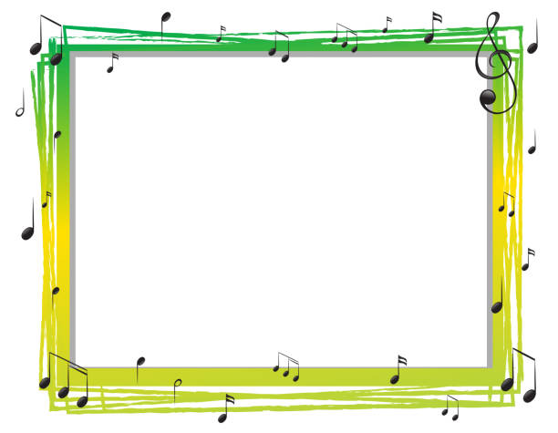 Border template with musicnotes Border template with musicnotes  illustration writing activity borders stock illustrations