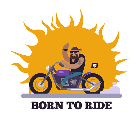 Born to Ride Poster Motorcycle Vector Illustration