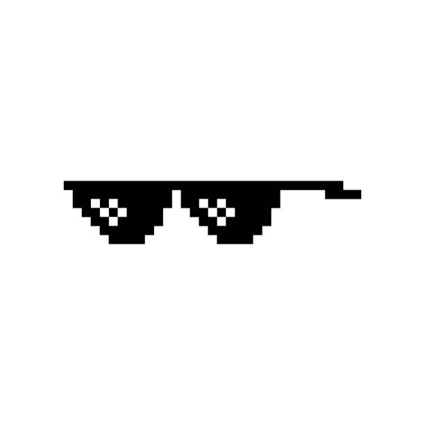 Scissors Discipline Interruption black thug life meme glasses in pixel art style 4579612 Vector Art at  Vecteezy