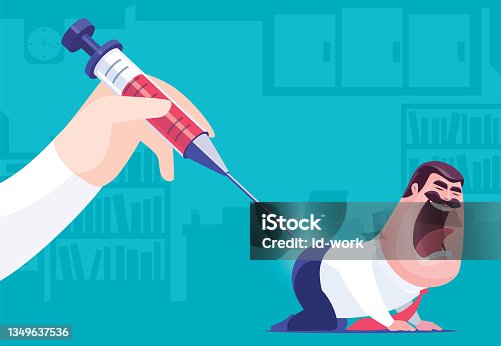 istock boss screaming while while having vaccination 1349637536