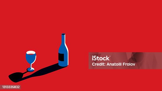 istock Bottle and glass with red wine 1313335832