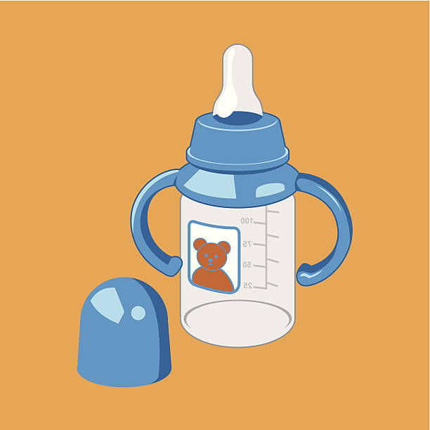 ilustraciones, imágenes clip art, dibujos animados e iconos de stock de alimentación con mamadera bebés.  icono.  ilustración vectorial. - baby formula
