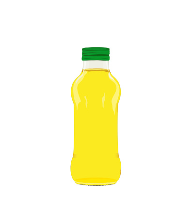 A bottle of oil without a label,
Vector illustration isolated on white background