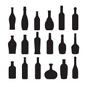 bottle vector silhouette set. - Illustration