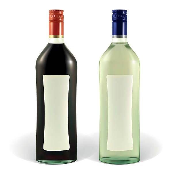bottles Bottles with blank labels. EPS10 file format. Illustration contains gradient meshes. The label can be removed. vermouth stock illustrations