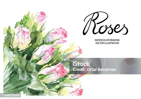 istock Bouquet of roses vector illustration 1368828345