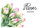 istock Bouquet of roses vector illustration 1368828345