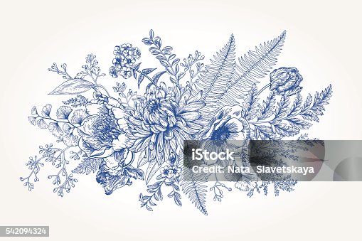 istock Bouquet with a garden with flowers. 542094324