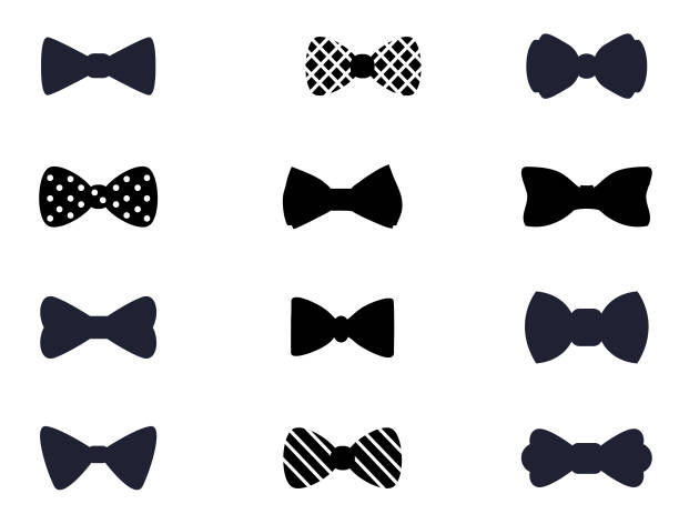 Bow icon collection Bow icon collection necktie stock illustrations