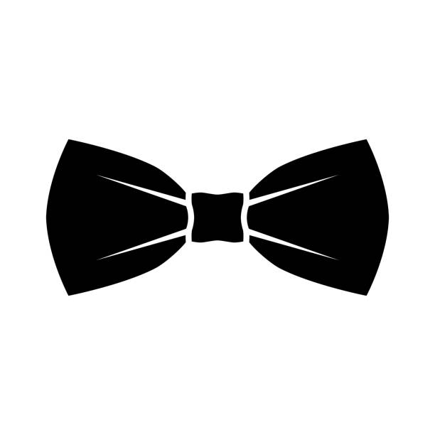 Bow Black bow tie icon. Isolated sign bow tie on white background in flat design. Vector illustration bow tie stock illustrations