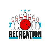 istock Bowling alley icon, game club or recreation center 1368496761
