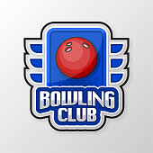 istock Bowling ball. Sport game tournament. League team and fan club. Vector illustration. 1416600047