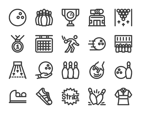 Bowling - Bold Line Icons