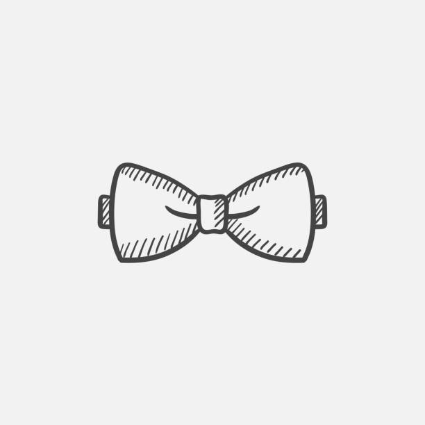 Bow-tie sketch icon Bow-tie sketch icon for web, mobile and infographics. Hand drawn vector isolated icon. bow tie stock illustrations