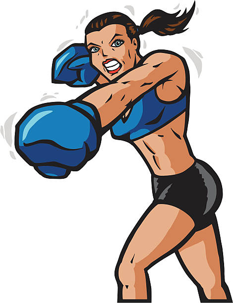 бокс девушка - boxing gloves for girls stock illustrations.