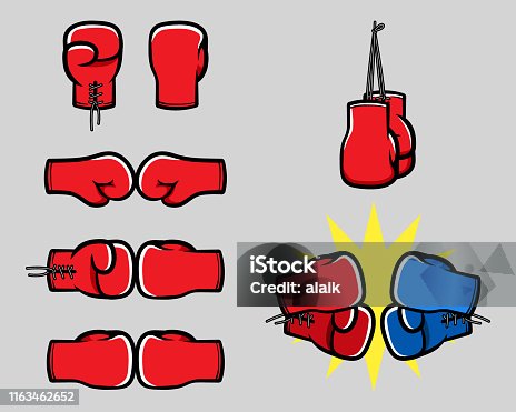istock Boxing Glove Cartoon Hand Collection 1163462652