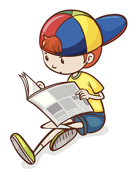 Best Child Reading Newspaper Illustrations, Royalty-Free Vector ...