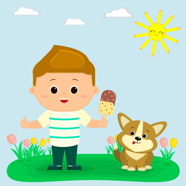 Best Dog Eating Ice Cream Illustrations, Royalty-Free ...