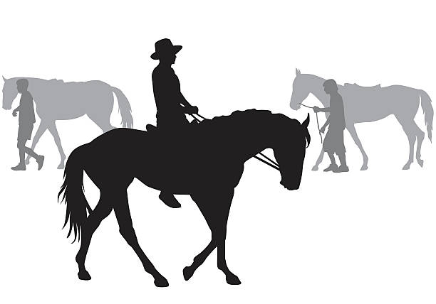 bildbanksillustrationer, clip art samt tecknat material och ikoner med boy on horse - cowboy horse