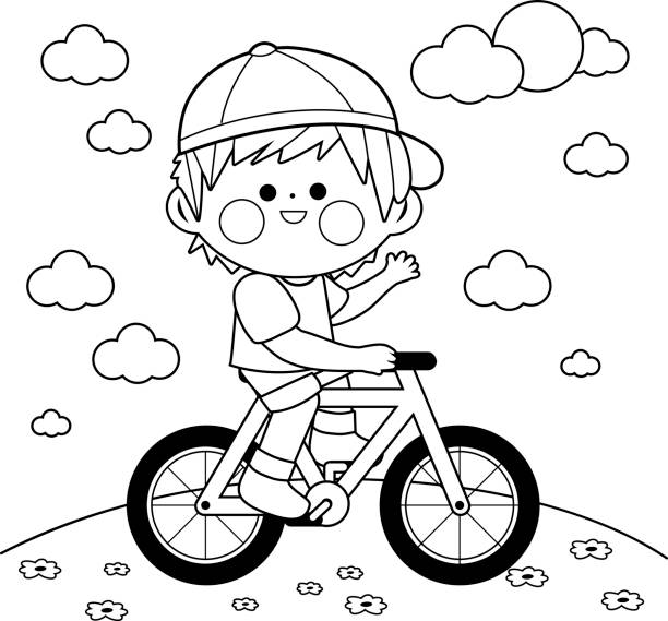 Bicycle Clip Art Black And White High Quality Coloring Pages For Kids 1