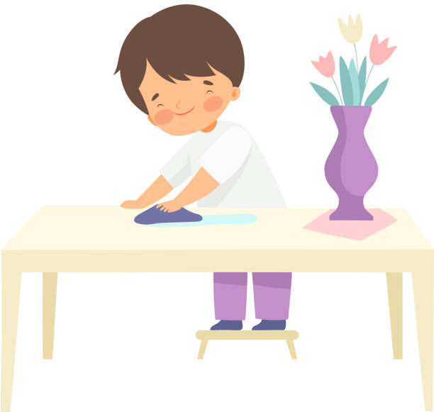 Best Wiping Table Illustrations, Royalty-Free Vector Graphics & Clip ...