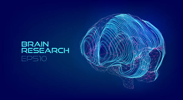 Brain scanning medical hologram. Cyberpunk biotechnology virtual Brain scanning medical hologram. Cyberpunk biotechnology virtual brain designs stock illustrations