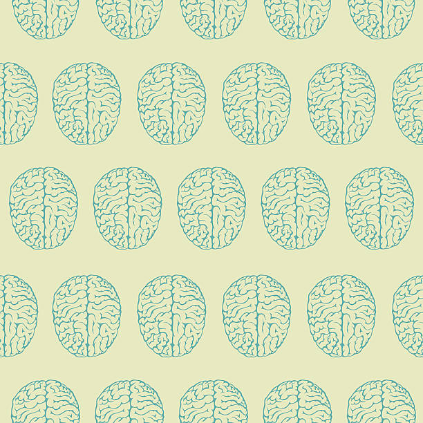 Brain seamless tile vector art illustration