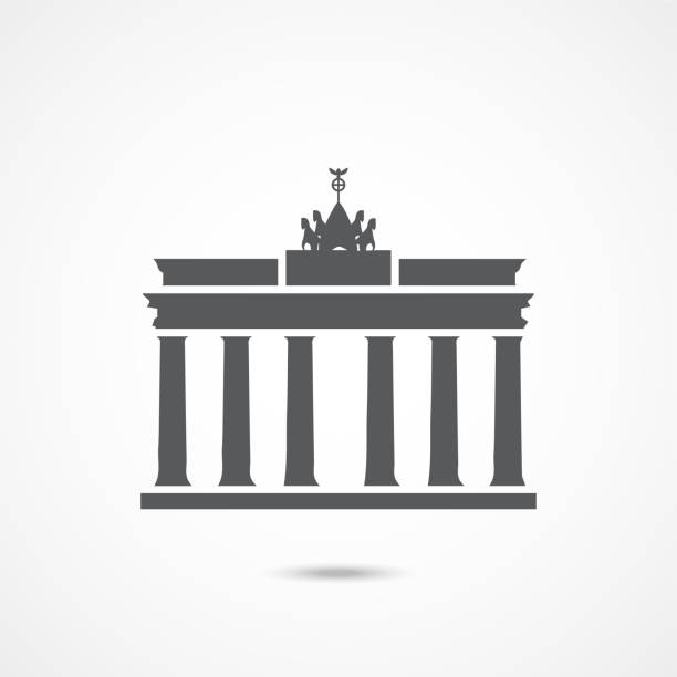 Brandenburg gate icon Brandenburg gate icon on white background international landmark stock illustrations