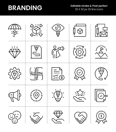 Branding Editable Stroke Line Icons