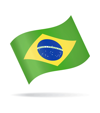 Brazil - Waving Flag Vector Glossy Icon