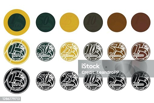 istock Brazilian Main Real cents colored 1286779713