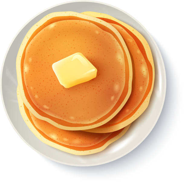 illustrazioni stock, clip art, cartoni animati e icone di tendenza di cibo per la colazione - pancake