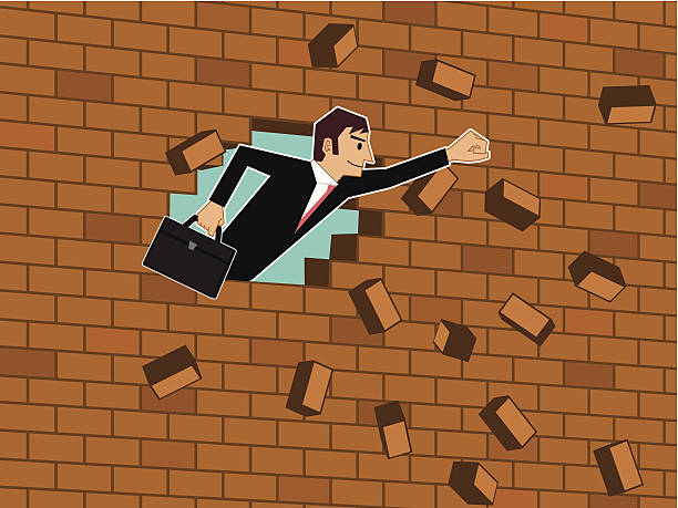 Break Through Wall Illustrations Royalty Free Vector  Break Through Wall Illustrations Royalty Free Vector