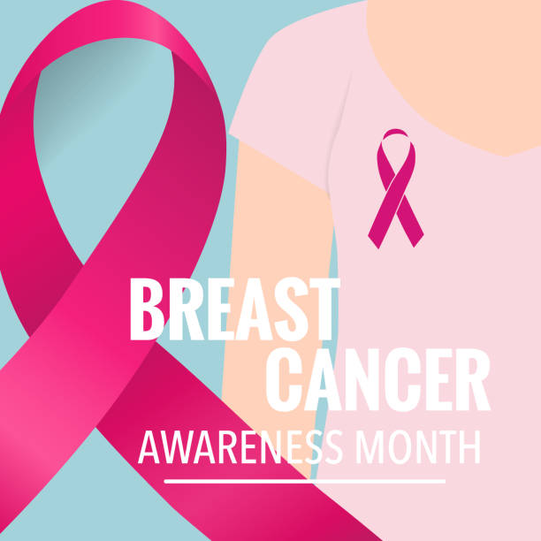 Breast Cancer Awareness Month background design. Breast cancer awareness pink ribbon. Vector Illustration vector art illustration