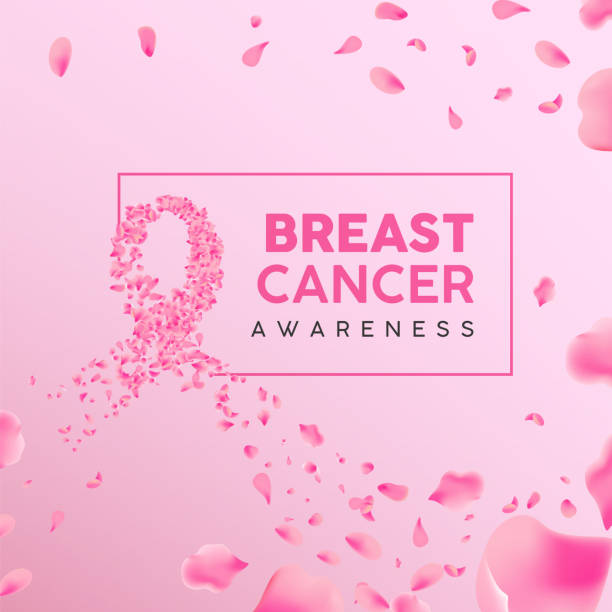 ilustrações de stock, clip art, desenhos animados e ícones de breast cancer awareness pink flower concept - beleza doentes cancro