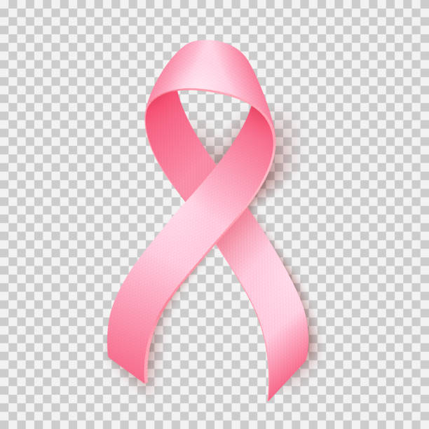 Breast cancer awareness Realistic pink ribbon, breast cancer awareness symbol in october, vector illustration pink color stock illustrations